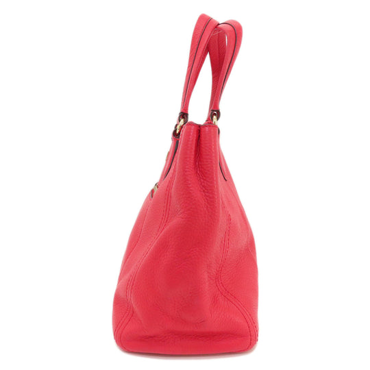 COLE HAAN Tote Bag leather Red logoMetal 2WAY