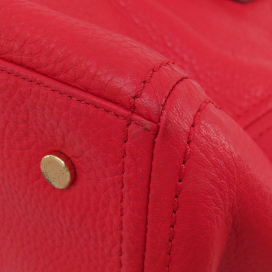 COLE HAAN Tote Bag leather Red logoMetal 2WAY