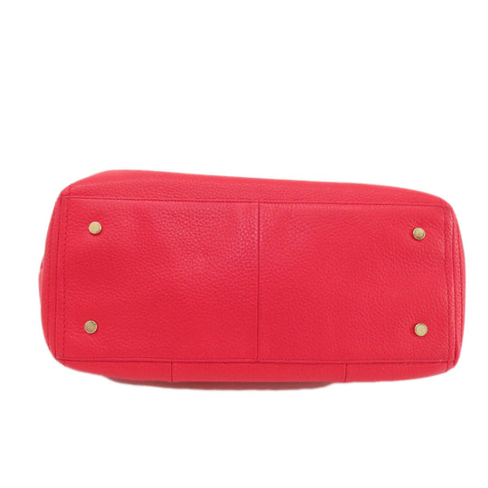 COLE HAAN Tote Bag leather Red logoMetal 2WAY