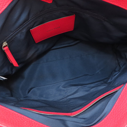 COLE HAAN Tote Bag leather Red logoMetal 2WAY