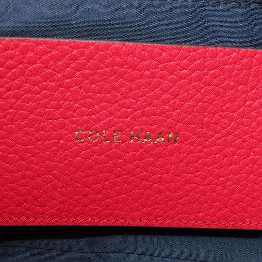 COLE HAAN Tote Bag leather Red logoMetal 2WAY