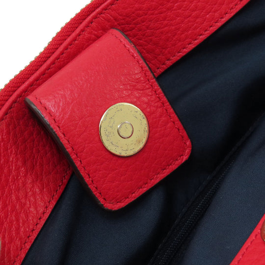 COLE HAAN Tote Bag leather Red logoMetal 2WAY