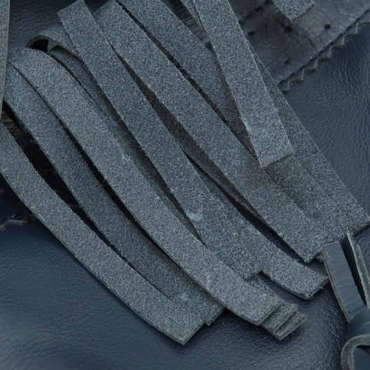 J&M Davidson Shoulder Bag leather Navy Fringe motif