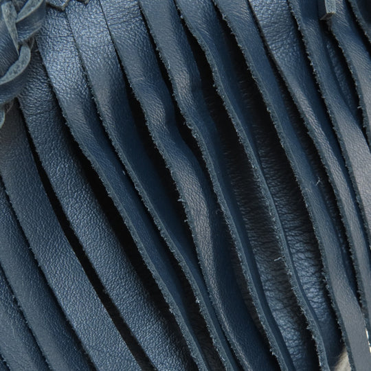 J&M Davidson Shoulder Bag leather Navy Fringe motif