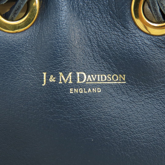 J&M Davidson Shoulder Bag leather Navy Fringe motif