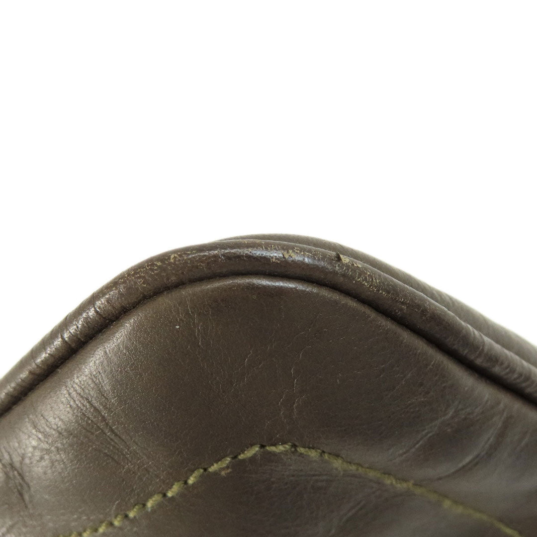 BALLY Shoulder Bag leather Brown Striped Shoulder unisex(Unisex) Used Authentic