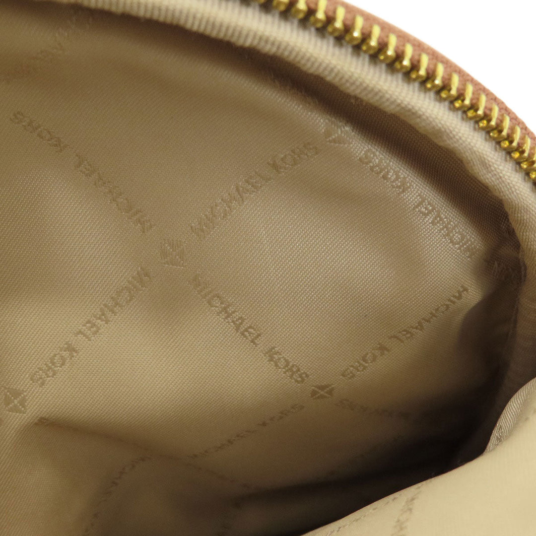 MICHAEL KORS Backpack Leather, Coated Canvas Brown MK Signature Sticker Women Used Authentic