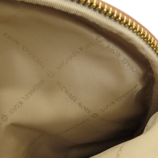 MICHAEL KORS Backpack Leather, Coated Canvas Brown MK Signature Sticker Women Used Authentic