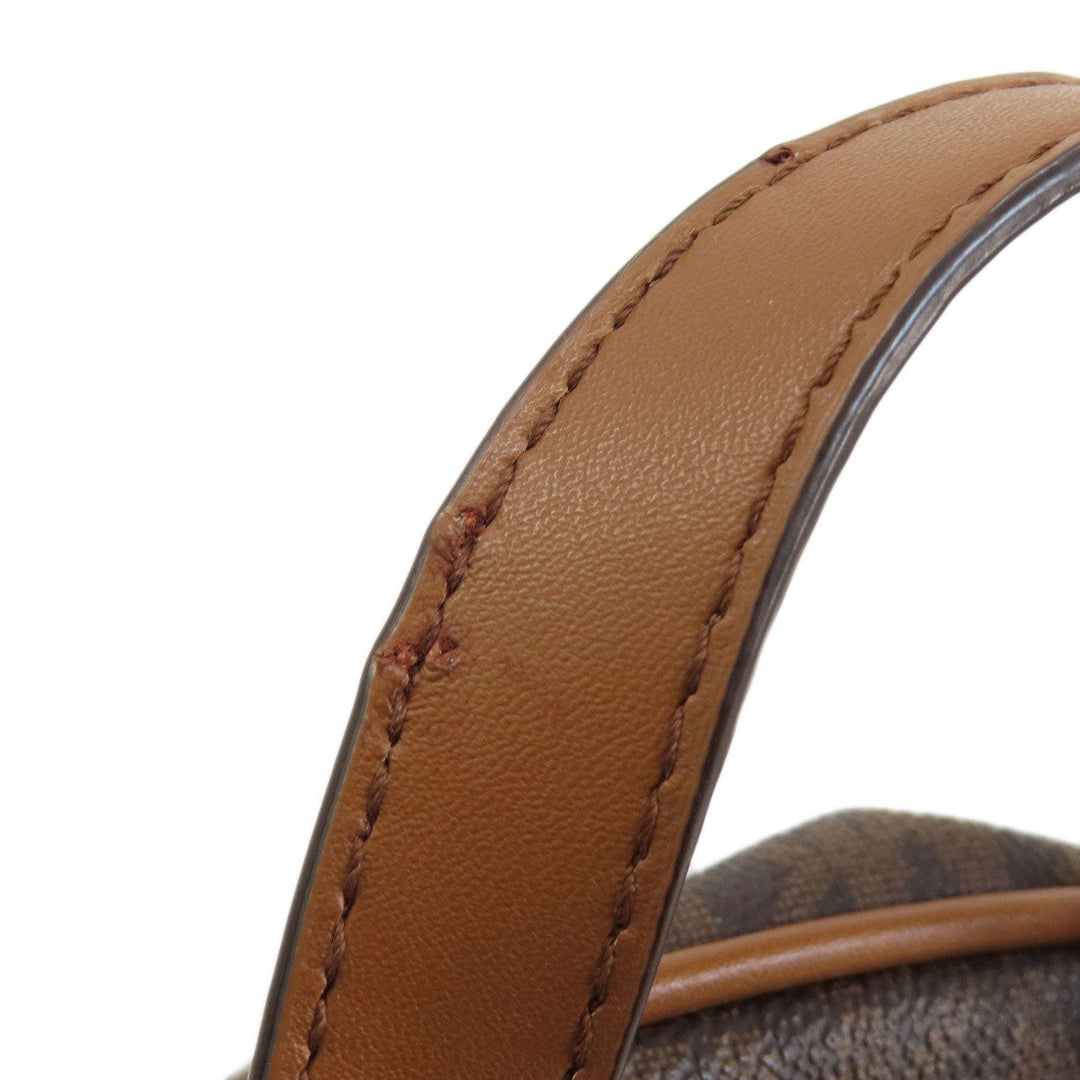 MICHAEL KORS Backpack Leather, Coated Canvas Brown MK Signature Sticker Women Used Authentic