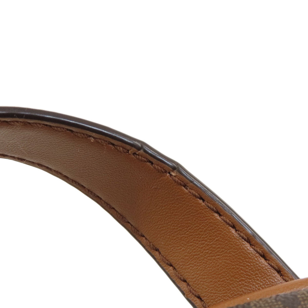 MICHAEL KORS Backpack Leather, Coated Canvas Brown MK Signature Sticker Women Used Authentic