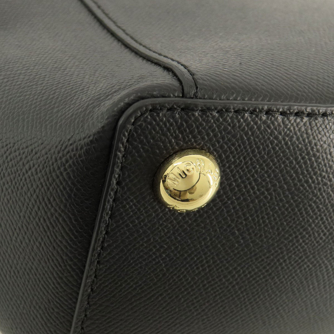 MICHAEL KORS Tote Bag leather black logo Women Used Authentic