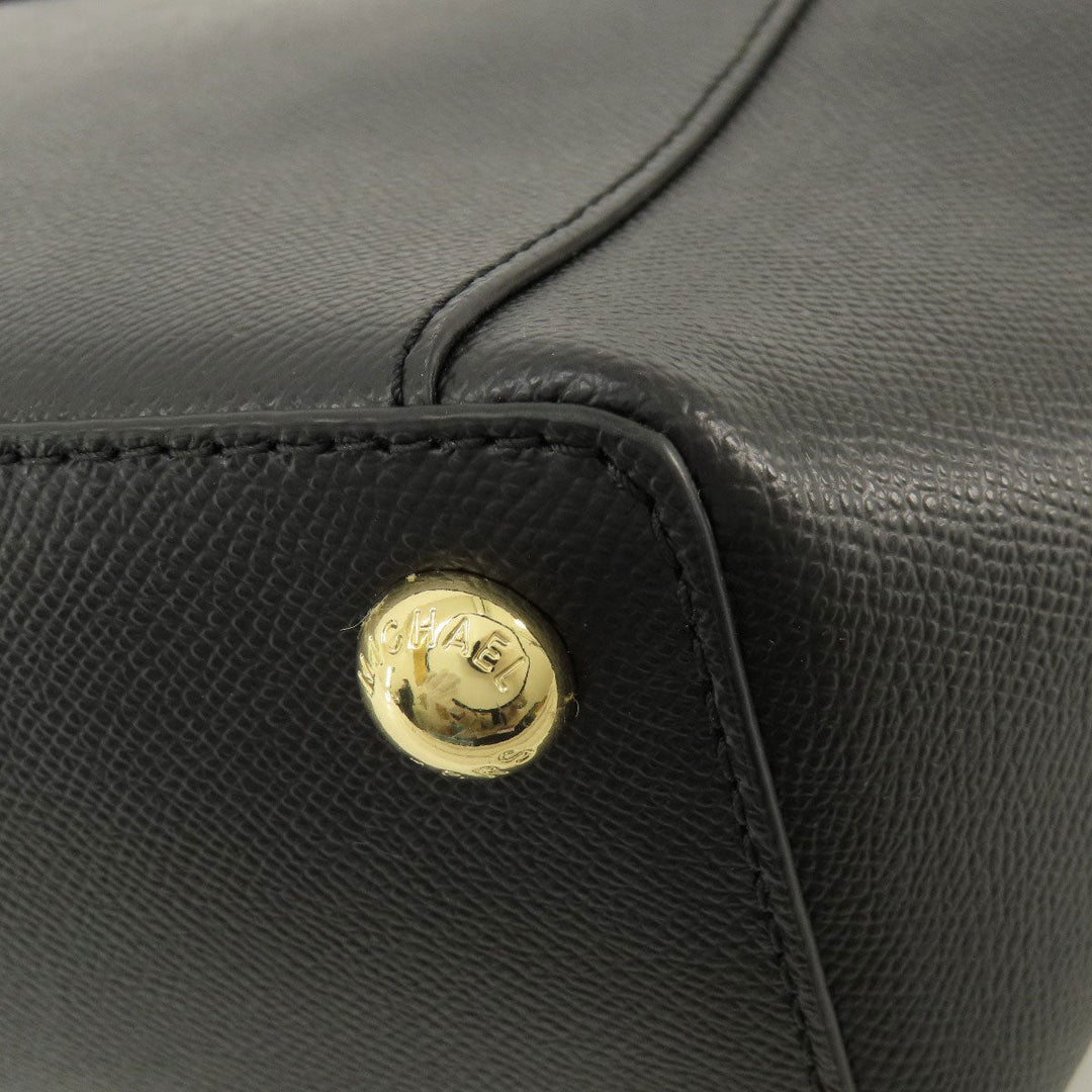 MICHAEL KORS Tote Bag leather black logo Women Used Authentic