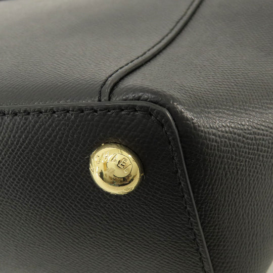 MICHAEL KORS Tote Bag leather black logo Women Used Authentic