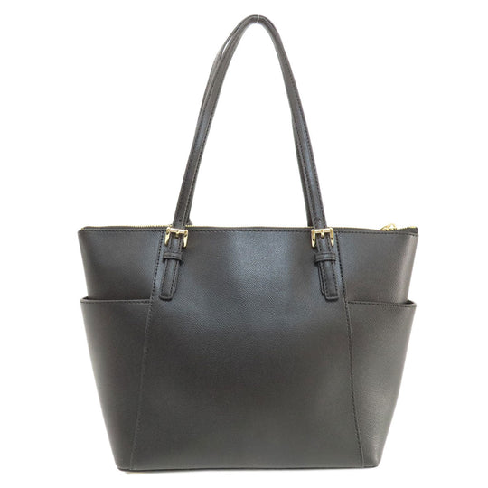MICHAEL KORS Tote Bag leather black logo Women Used Authentic