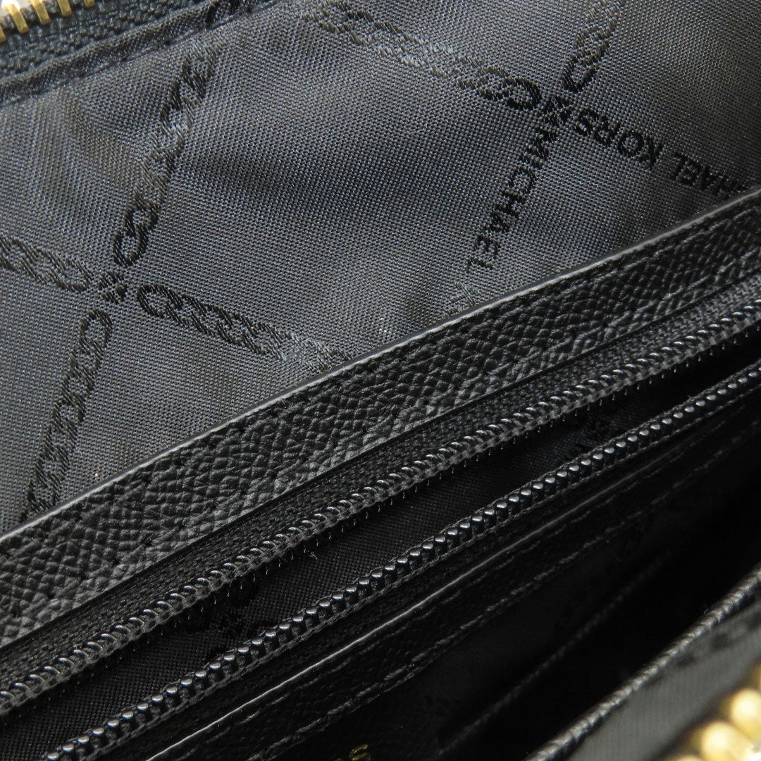 MICHAEL KORS Tote Bag leather black logo Women Used Authentic
