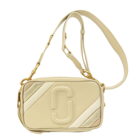 MARC JACOBS Shoulder Bag leather beige double j snapshot Women Used Authentic