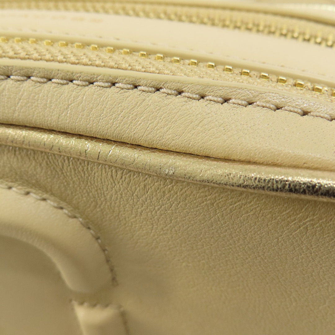 MARC JACOBS Shoulder Bag leather beige double j snapshot Women Used Authentic