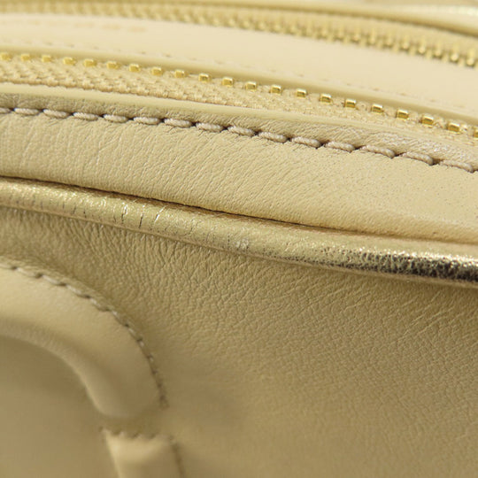 MARC JACOBS Shoulder Bag leather beige double j snapshot Women Used Authentic