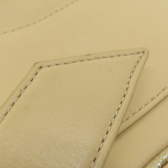 MARC JACOBS Shoulder Bag leather beige double j snapshot Women Used Authentic