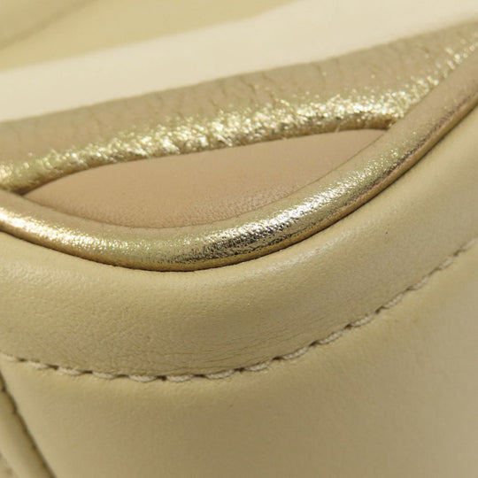 MARC JACOBS Shoulder Bag leather beige double j snapshot Women Used Authentic