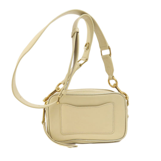MARC JACOBS Shoulder Bag leather beige double j snapshot Women Used Authentic