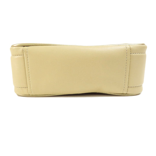 MARC JACOBS Shoulder Bag leather beige double j snapshot Women Used Authentic