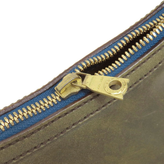 HUNTING WORLD Handbag leather green one belt Women Used Authentic