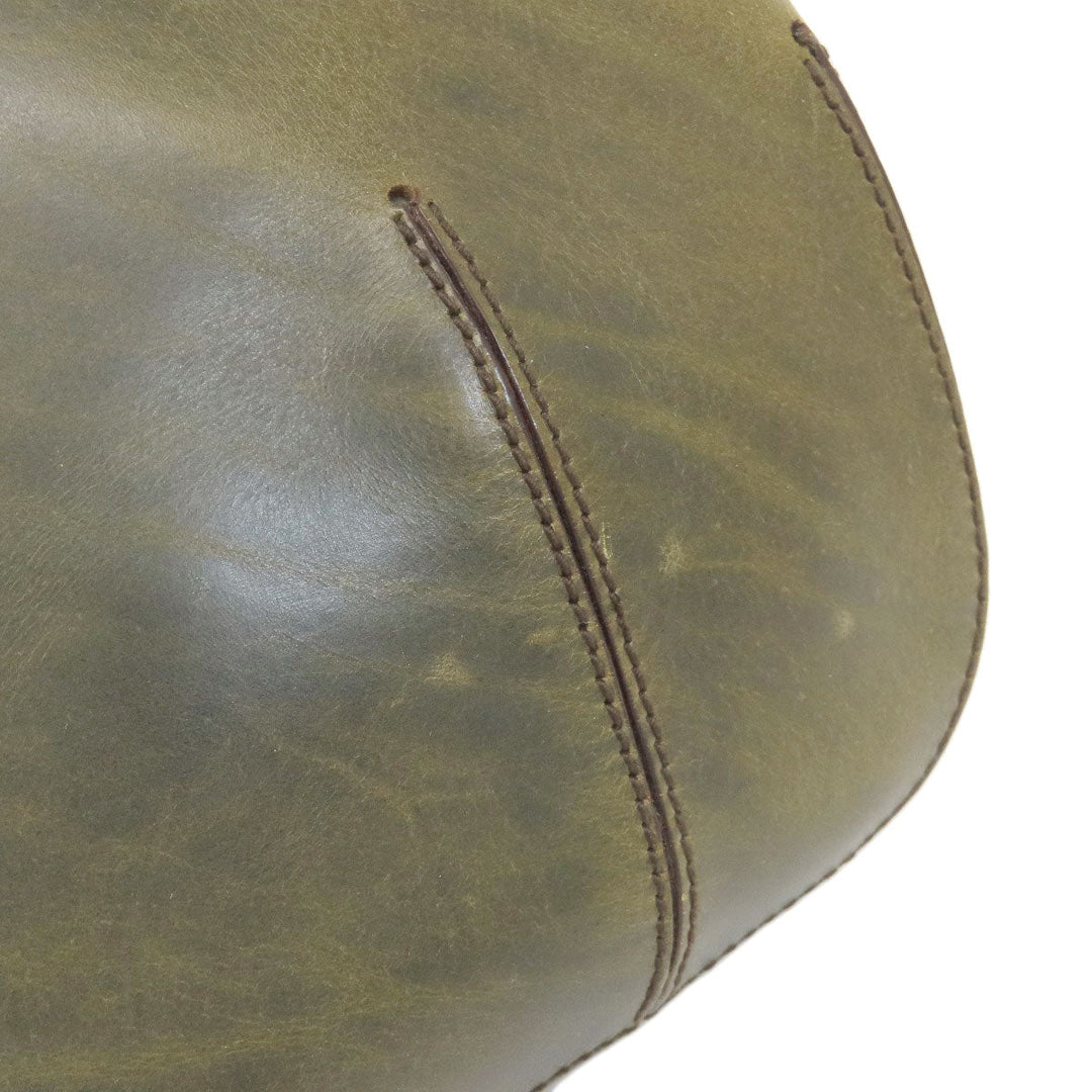 HUNTING WORLD Handbag leather green one belt Women Used Authentic