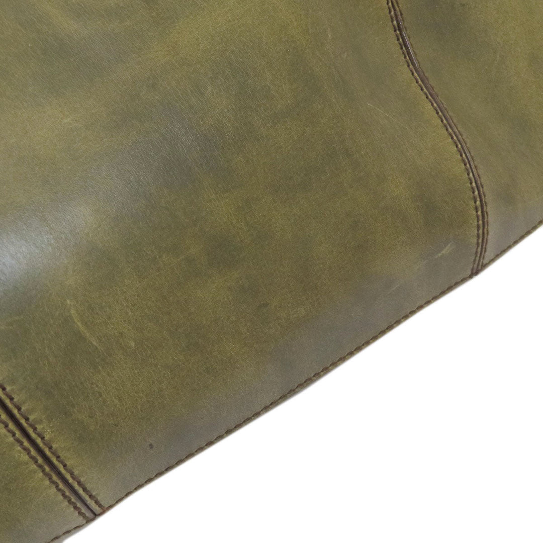 HUNTING WORLD Handbag leather green one belt Women Used Authentic