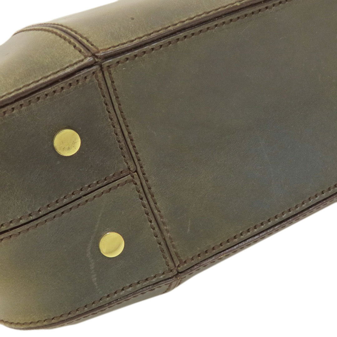 HUNTING WORLD Handbag leather green one belt Women Used Authentic
