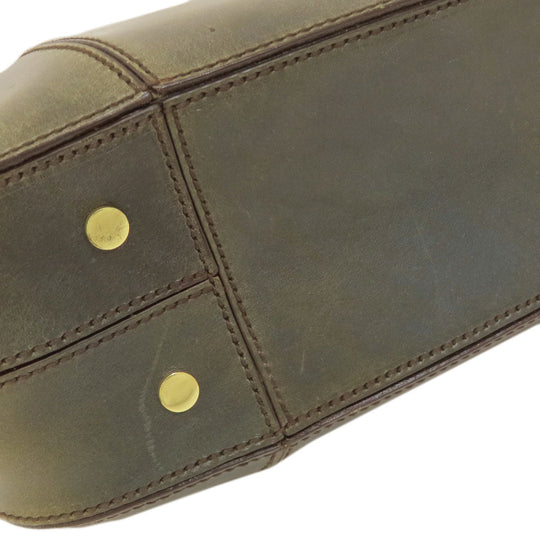 HUNTING WORLD Handbag leather green one belt Women Used Authentic
