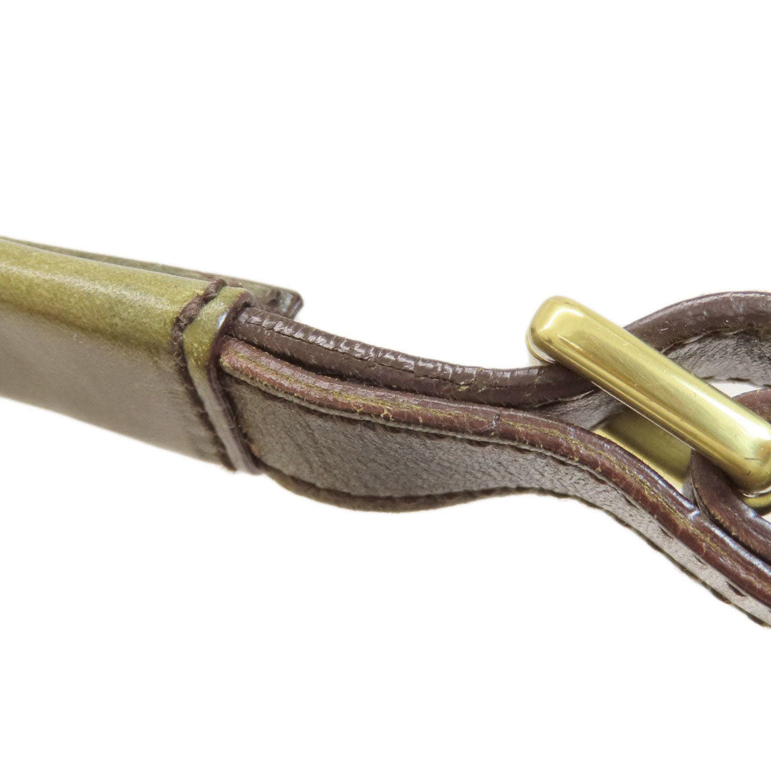 HUNTING WORLD Handbag leather green one belt Women Used Authentic