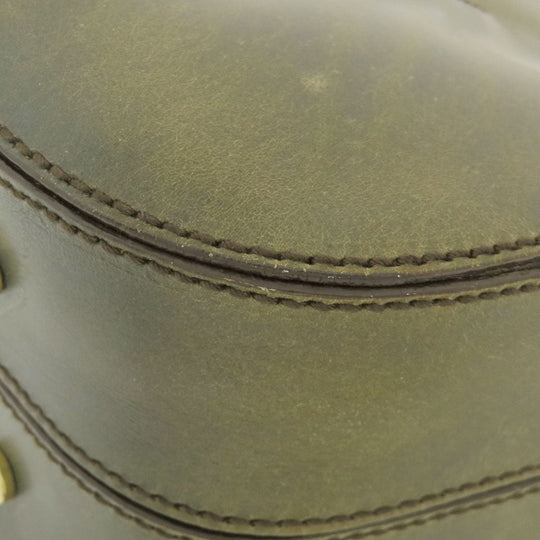 HUNTING WORLD Handbag leather green one belt Women Used Authentic