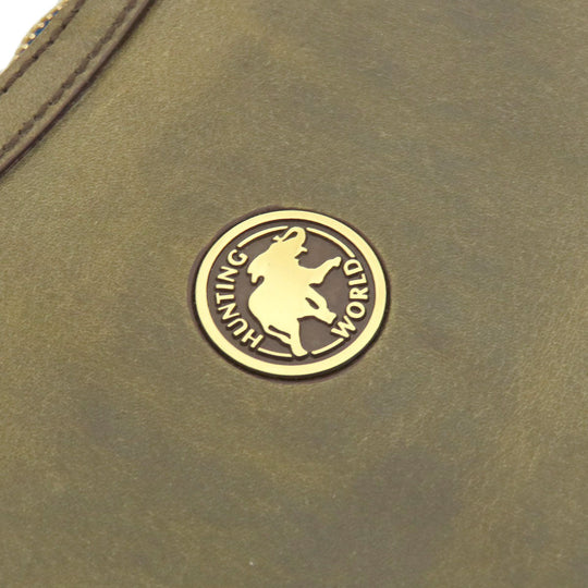 HUNTING WORLD Handbag leather green one belt Women Used Authentic