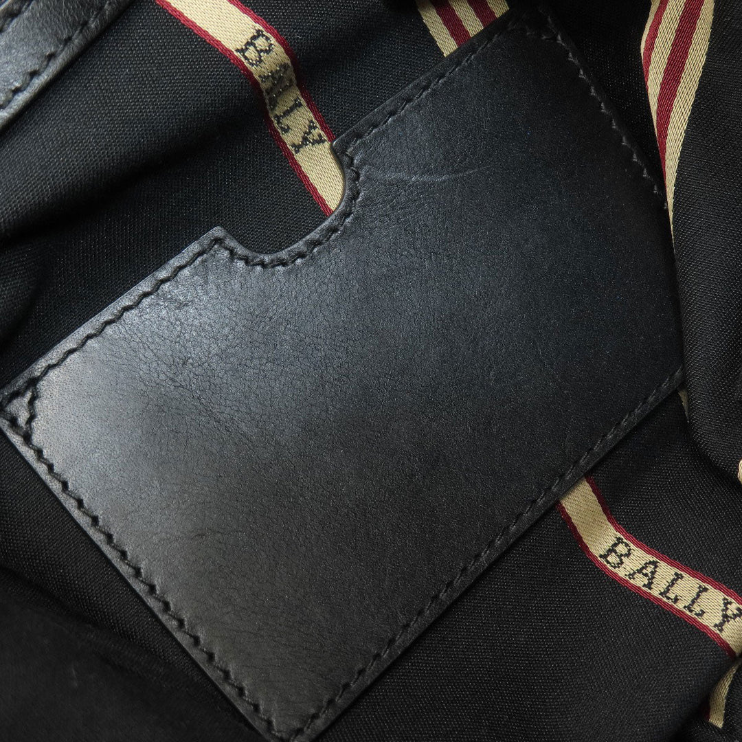 BALLY Shoulder Bag leather black Simple design Women Used Authentic
