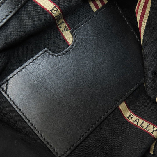 BALLY Shoulder Bag leather black Simple design Women Used Authentic