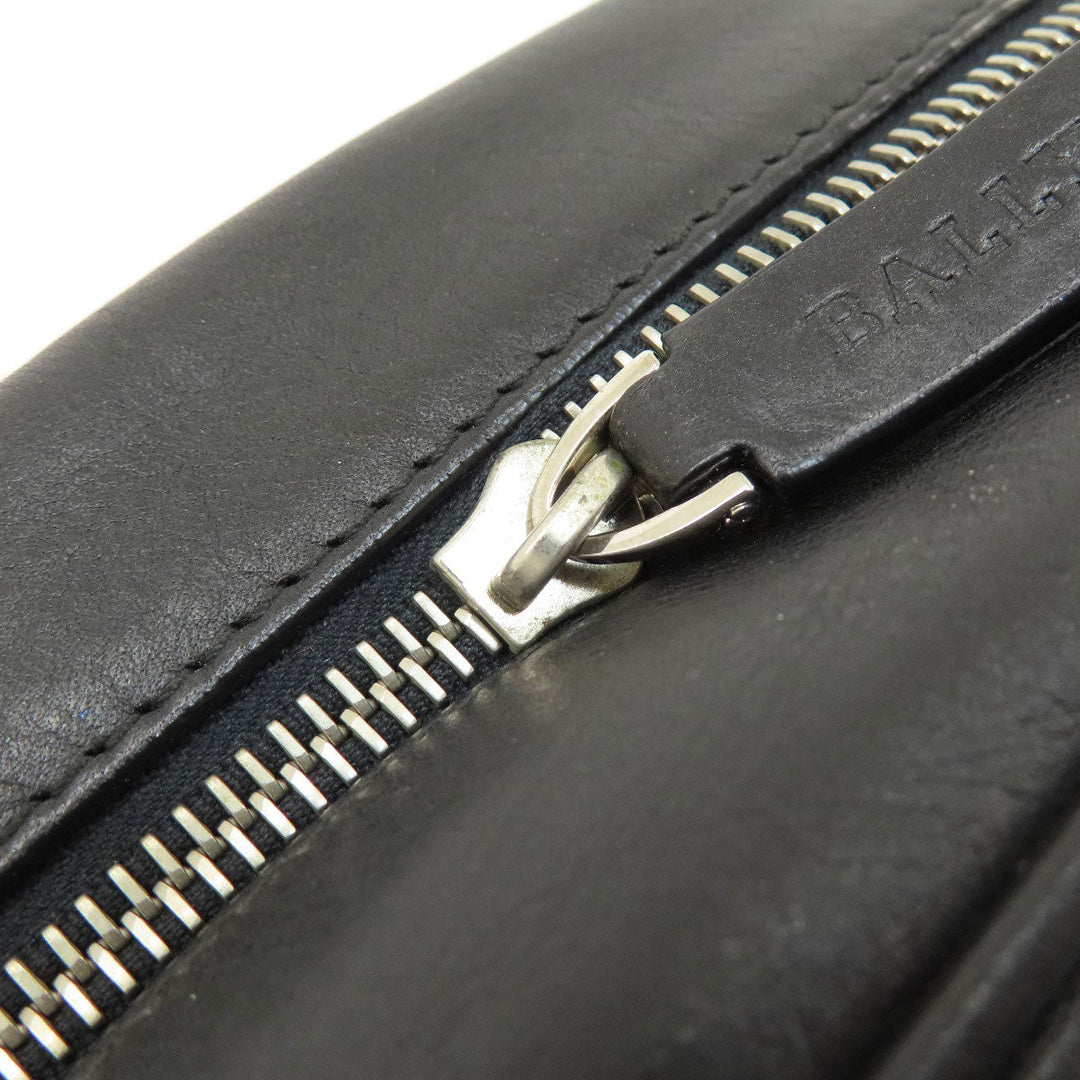 BALLY Shoulder Bag leather black Simple design Women Used Authentic