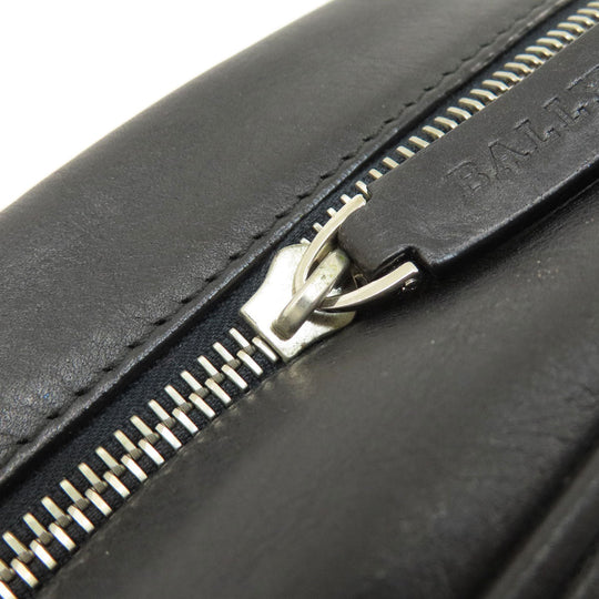 BALLY Shoulder Bag leather black Simple design Women Used Authentic