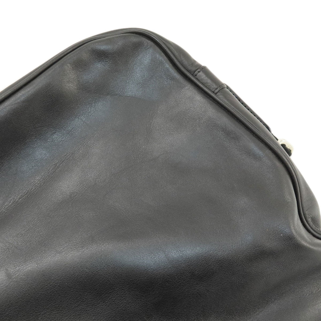 BALLY Shoulder Bag leather black Simple design Women Used Authentic