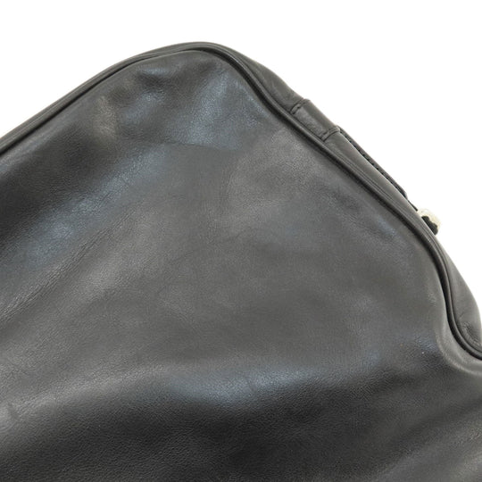 BALLY Shoulder Bag leather black Simple design Women Used Authentic