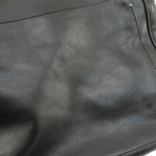 BALLY Shoulder Bag leather black Simple design Women Used Authentic