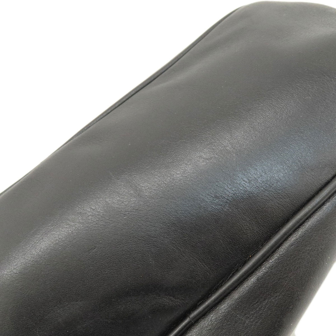 BALLY Shoulder Bag leather black Simple design Women Used Authentic