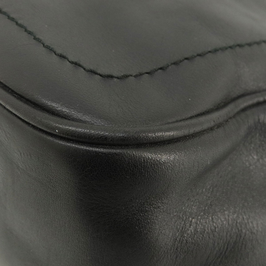 BALLY Shoulder Bag leather black Simple design Women Used Authentic