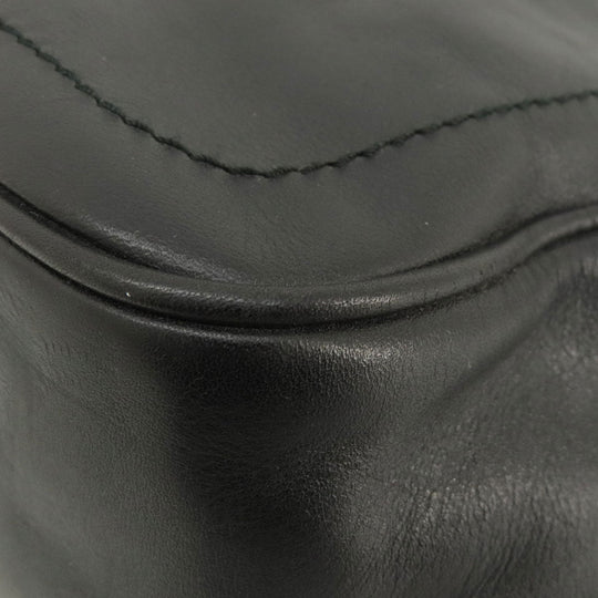 BALLY Shoulder Bag leather black Simple design Women Used Authentic