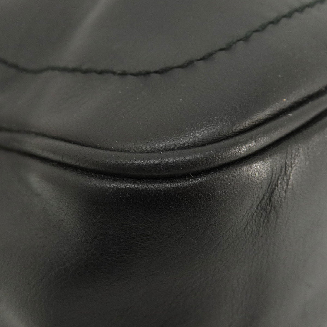 BALLY Shoulder Bag leather black Simple design Women Used Authentic