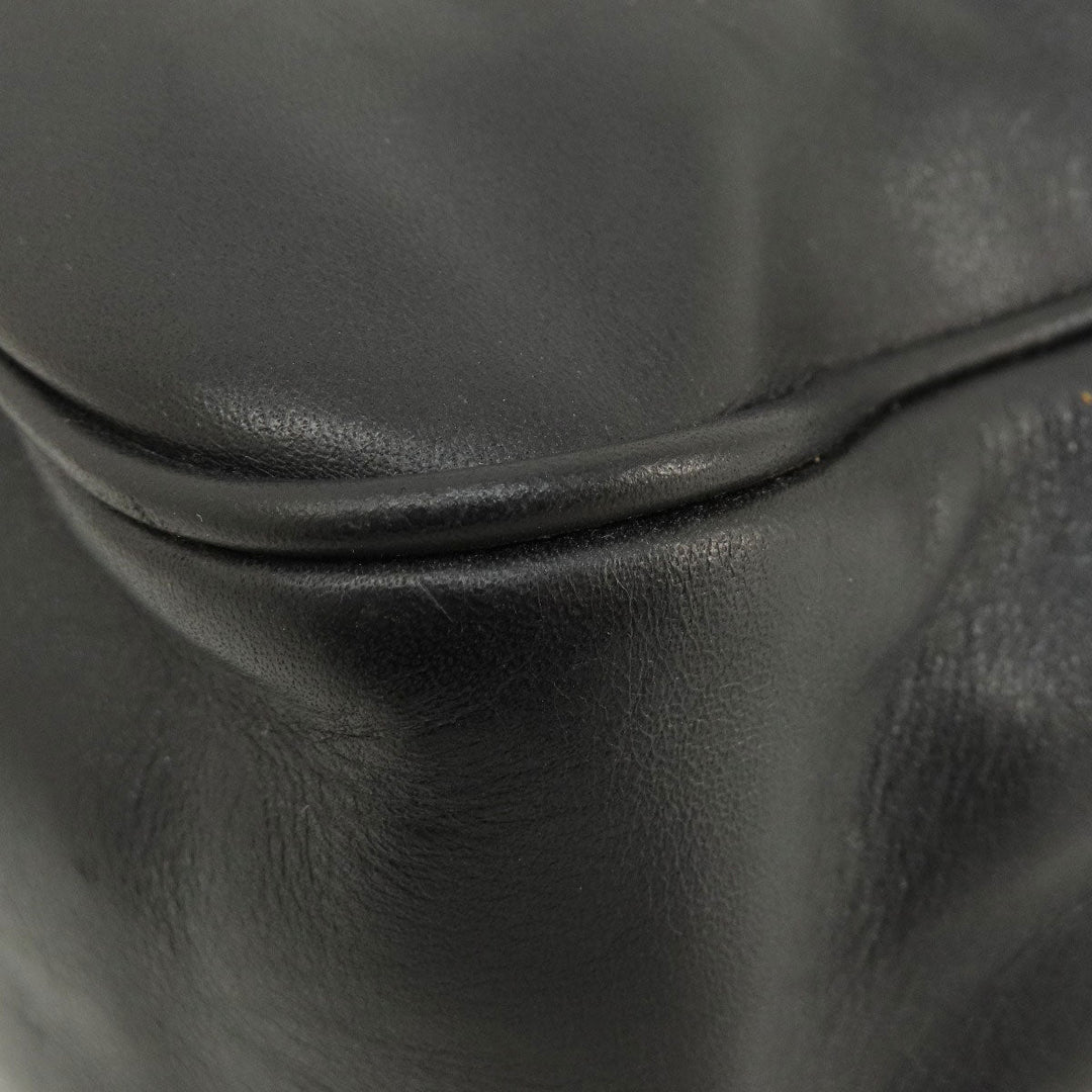 BALLY Shoulder Bag leather black Simple design Women Used Authentic
