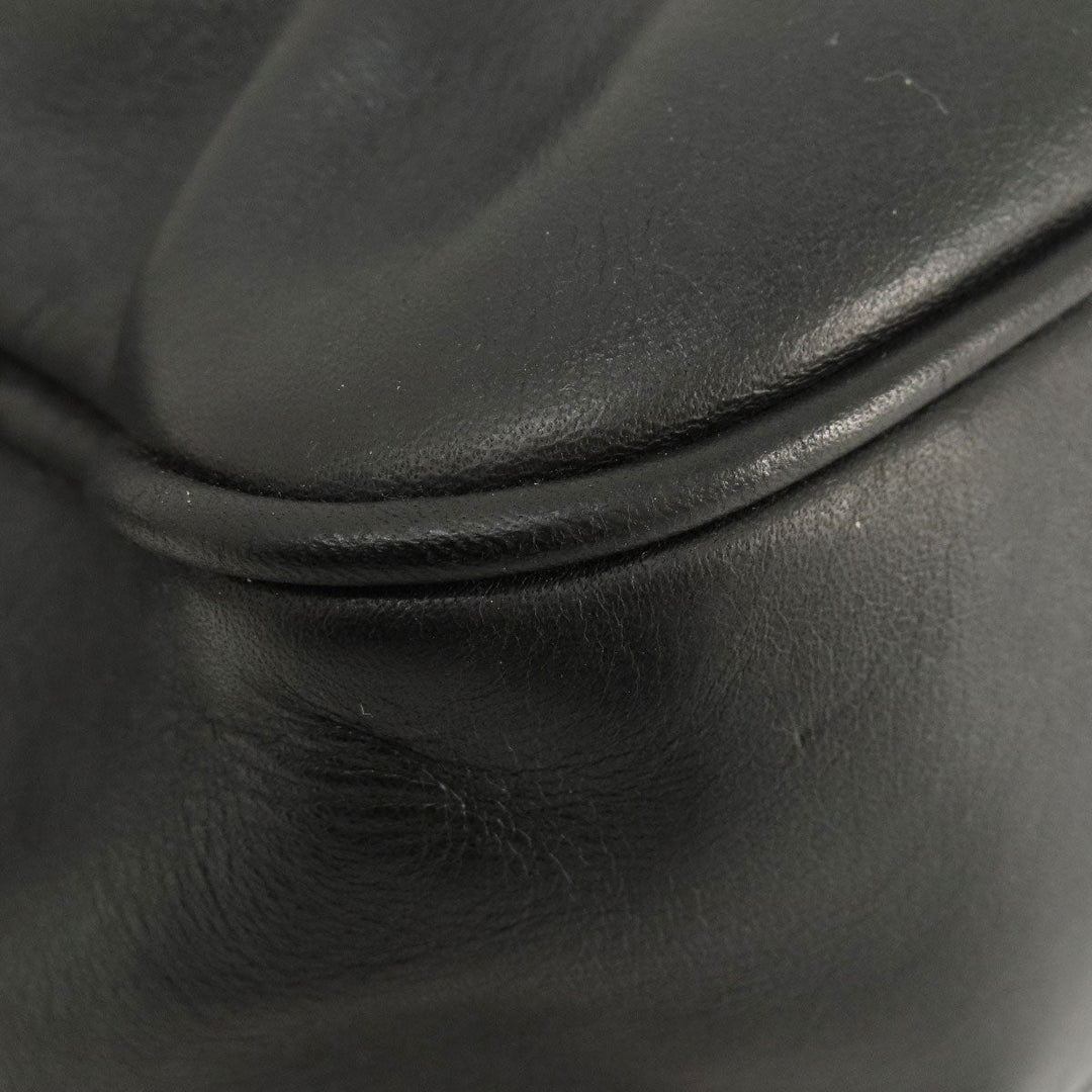 BALLY Shoulder Bag leather black Simple design Women Used Authentic