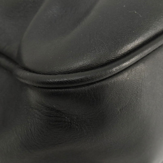 BALLY Shoulder Bag leather black Simple design Women Used Authentic