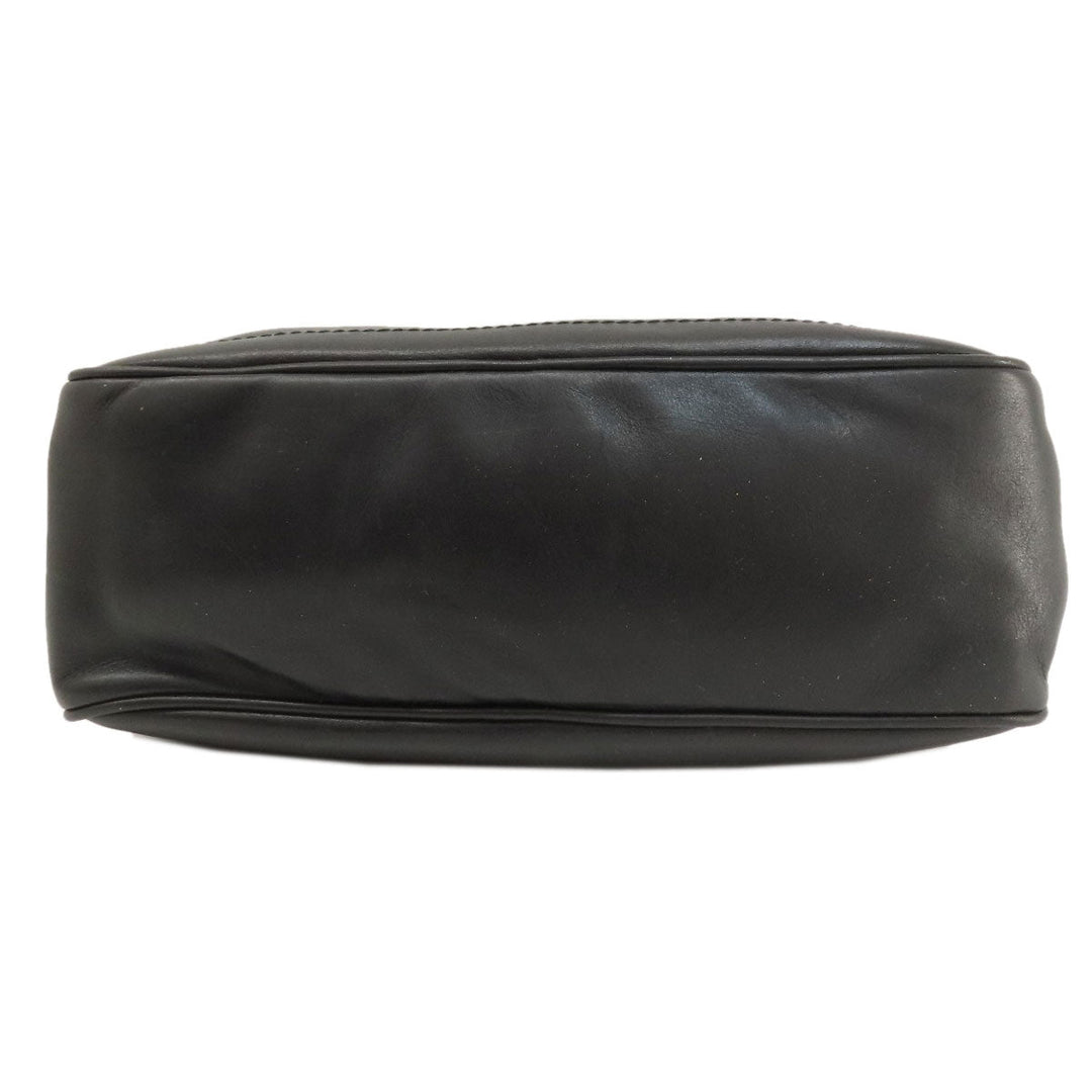 BALLY Shoulder Bag leather black Simple design Women Used Authentic