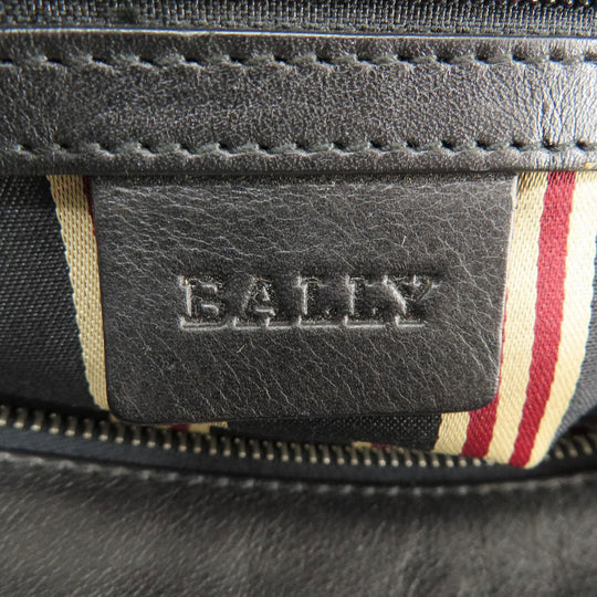 BALLY Shoulder Bag leather black Simple design Women Used Authentic